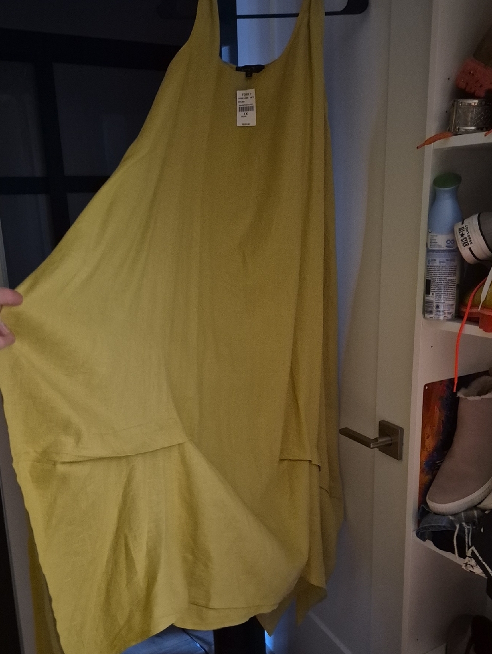 NWT TONI  T YELLOW LINEN SUNDRESS 1X